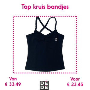 Top kruisbandjes zwart kids (Uitverkoop)